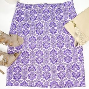 J. Crew no. 2 pencil skirt purple ivory